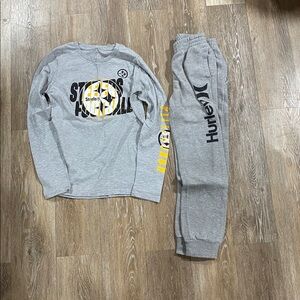 Hurley Kids Gray and Yellow Joggers Set